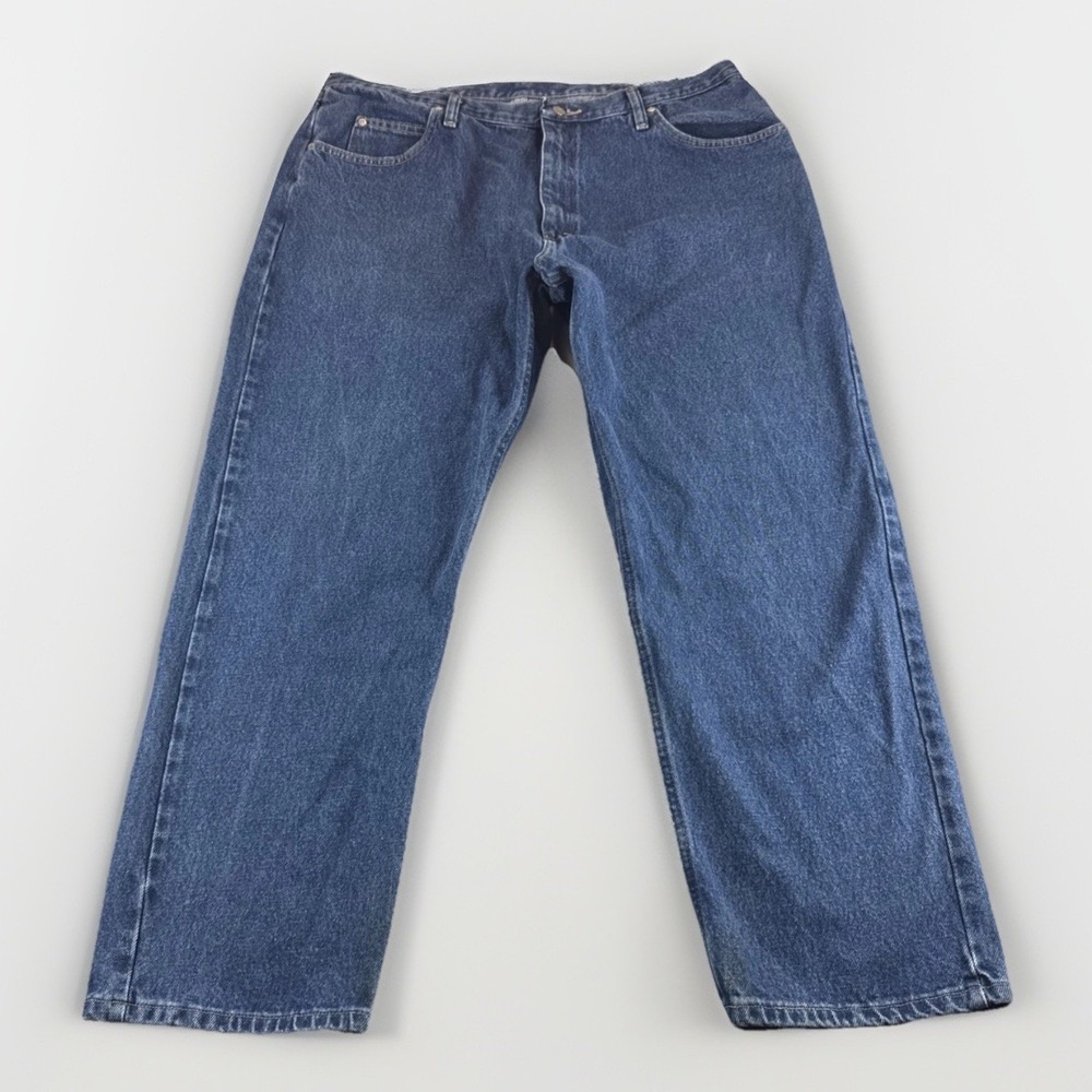 Wrangler Jeans Mens 40x30 Relaxed Fit Blue Denim Pants Straight Leg Workwear